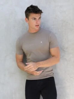 Initial Crew T-Shirt - Brown -Cheap Clothing Store 080CBROW5