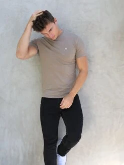 Initial Crew T-Shirt - Brown -Cheap Clothing Store 080CBRWON4