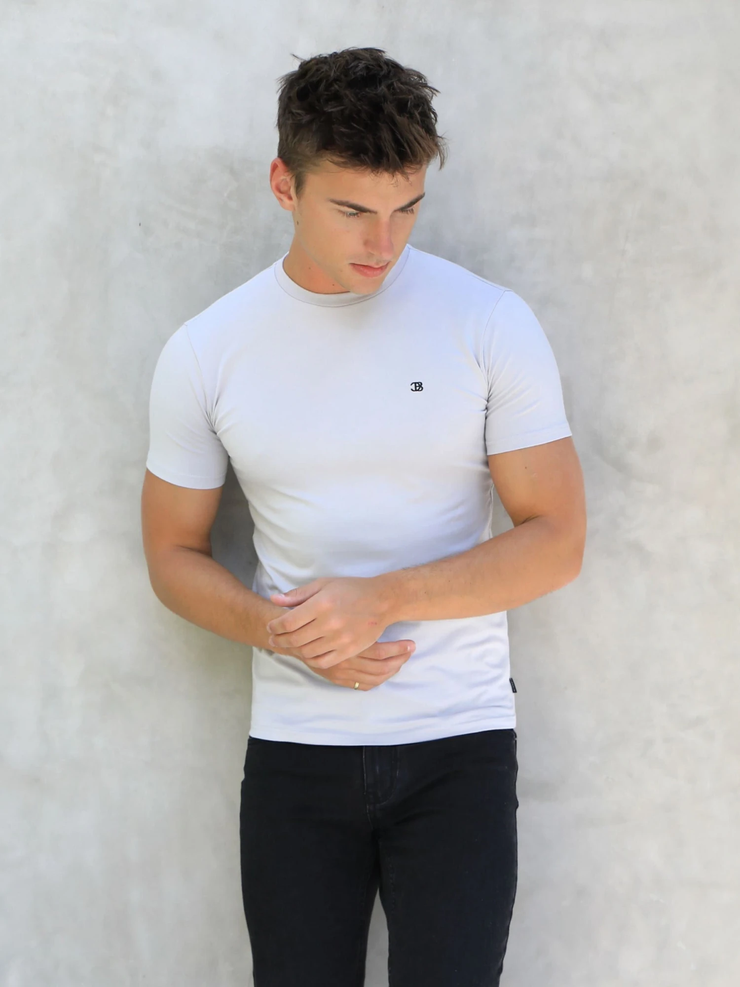 Initial Crew T-Shirt - Stone 4 Initial Crew T-Shirt - Stone - Image 2