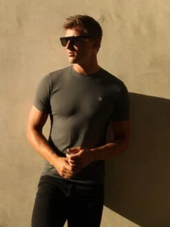 Initial Crew T-Shirt - Charcoal -Cheap Clothing Store 080C CHARCOAL 03D