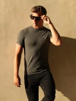 Initial Crew T-Shirt - Charcoal -Cheap Clothing Store 080C CHARCOAL 05LEADD