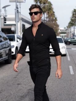 Farringdon Fitted Stretch Shirt - Black 11 Farringdon Fitted Stretch Shirt - Black -Cheap Clothing Store 1190FarringdonBlack