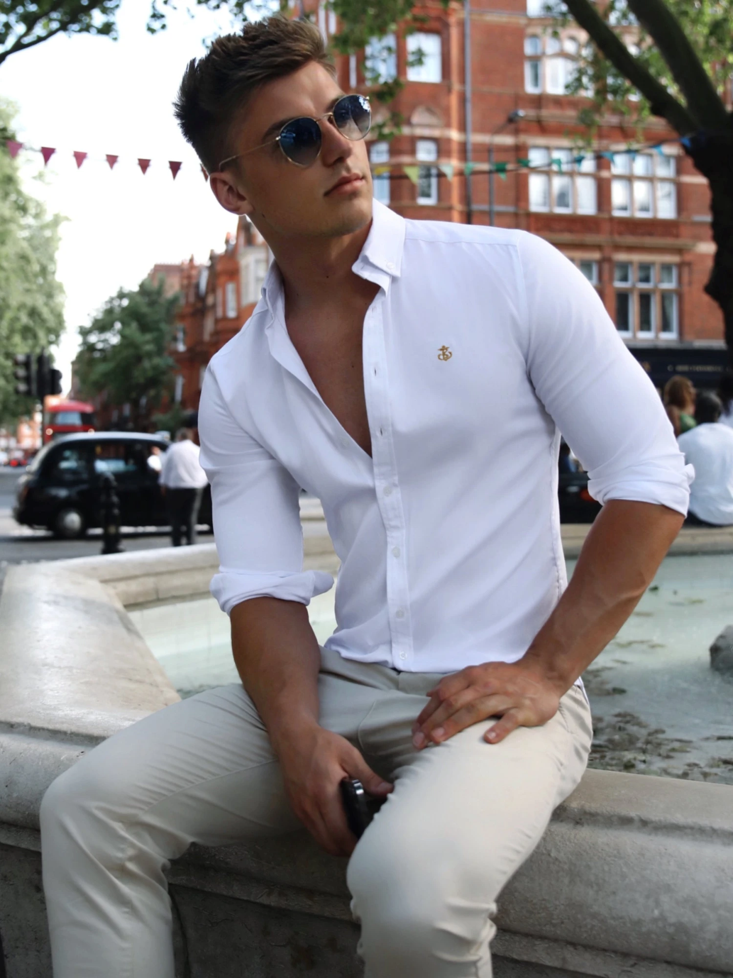 Monaco Fitted Stretch Shirt - White 4 Monaco Fitted Stretch Shirt - White - Image 2