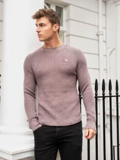 Olton Knit Jumper - Lilac -Cheap Clothing Store 1267LightBrown 02D