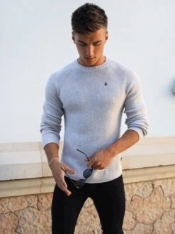 Olton Knit Jumper - Marl White -Cheap Clothing Store 1267OltonMarlWhitePortugal1D