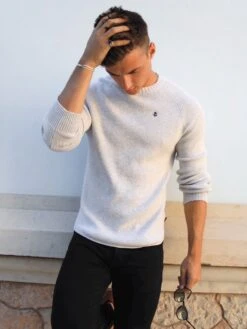 Olton Knit Jumper - Marl White -Cheap Clothing Store 1267OltonMarlWhitePortugal4D