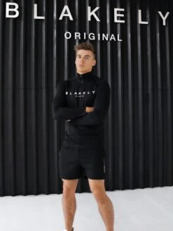 Compound 1/4 Zip - Black -Cheap Clothing Store 1332Black4D NewWebSize