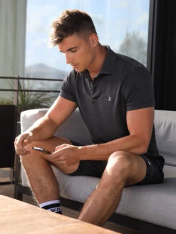 Sorrento Polo - Charcoal -Cheap Clothing Store 1592SorrentoPoloCharcoal7DCompressed