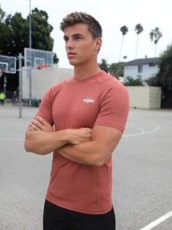 Slim Training T-Shirt - Rust Red -Cheap Clothing Store 1802TRed 07D