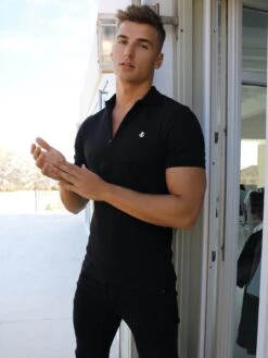 Aspen Polo - Black -Cheap Clothing Store 1804Zip UpPoloBlack5D