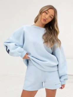 Isabel Oversized Jumper - Powder Blue -Cheap Clothing Store 1846ALightBlue 03D