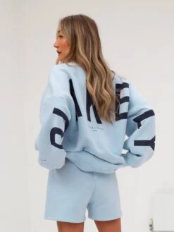 Isabel Oversized Jumper - Powder Blue -Cheap Clothing Store 1846ALightBlue 07D