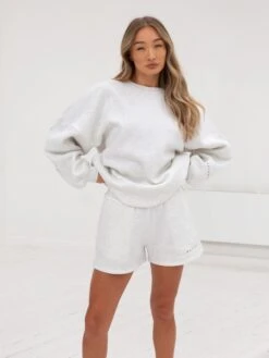 Isabel Oversized Jumper - Marl White & Rust Red -Cheap Clothing Store 1846AMarlWhite Rust 03D