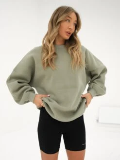 Isabel Oversized Jumper - Olive 11 Isabel Oversized Jumper - Olive -Cheap Clothing Store 1846BOlive4D