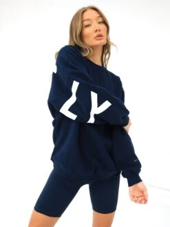 Isabel Oversized Jumper - Navy Blue -Cheap Clothing Store 1846GnavyD 1