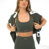 Ultimate Active Bra - Khaki Green
