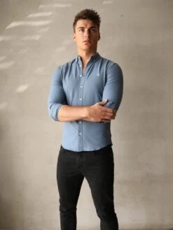 Manarola Shirt - Blue -Cheap Clothing Store 1855ABlue 02D