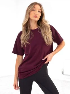 Isabel Oversized T-Shirt - Burgundy -Cheap Clothing Store 196IW BURGUNDYD 1