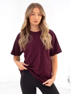 Isabel Oversized T-Shirt - Burgundy -Cheap Clothing Store 196IW BURGUNDYD 4