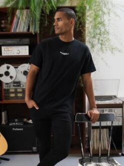 Statement Relaxed T-Shirt - Black -Cheap Clothing Store 196TBlack03D