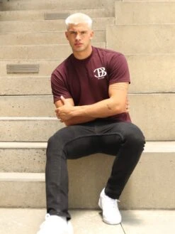 Initial Relaxed T-Shirt - Dark Burgundy 13 Initial Relaxed T-Shirt - Dark Burgundy -Cheap Clothing Store 197CB2DARKBURGUNDY03D