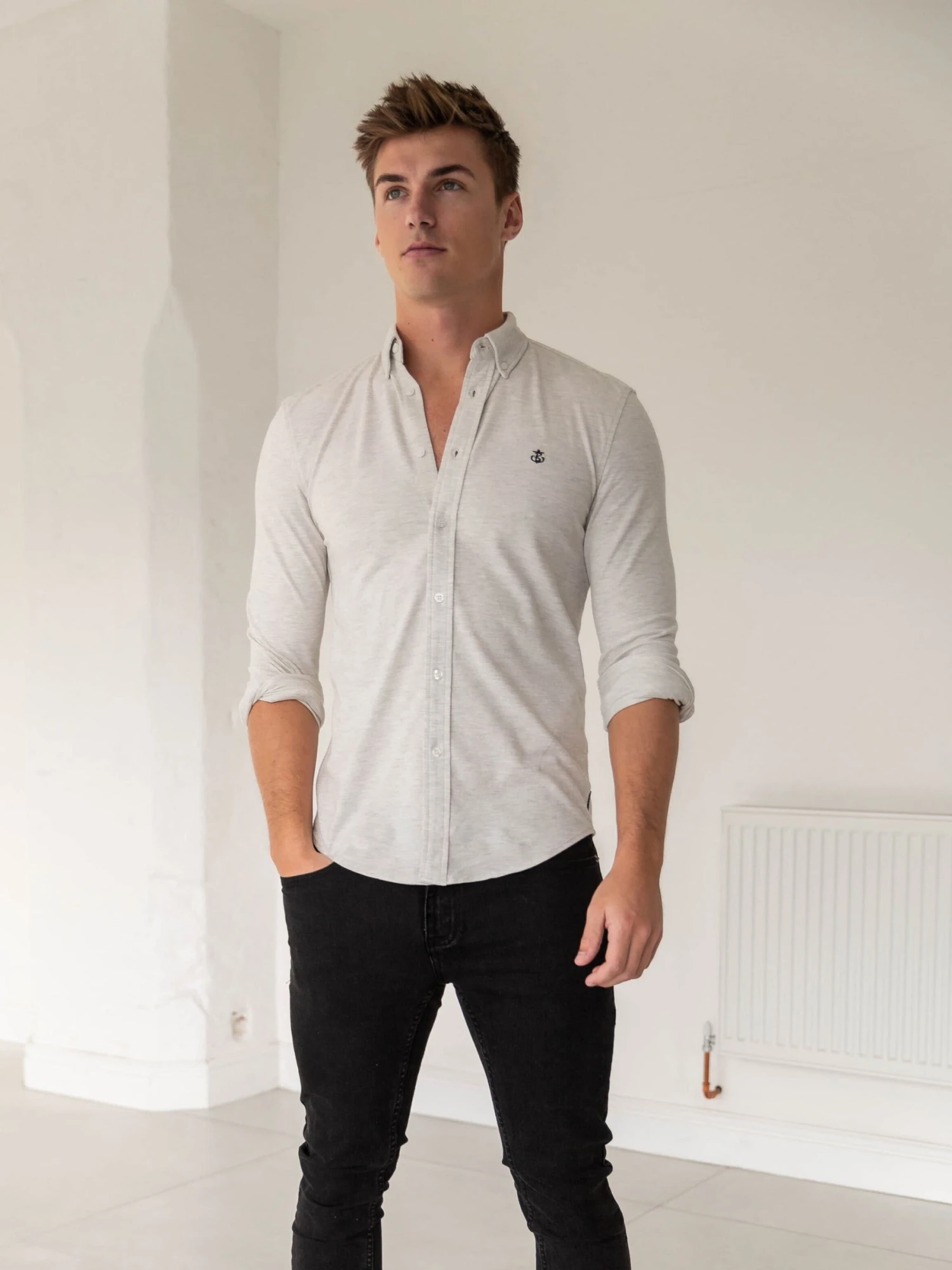 Arlo Soft Stretch Shirt - Grey 8 Arlo Soft Stretch Shirt - Grey - Image 6