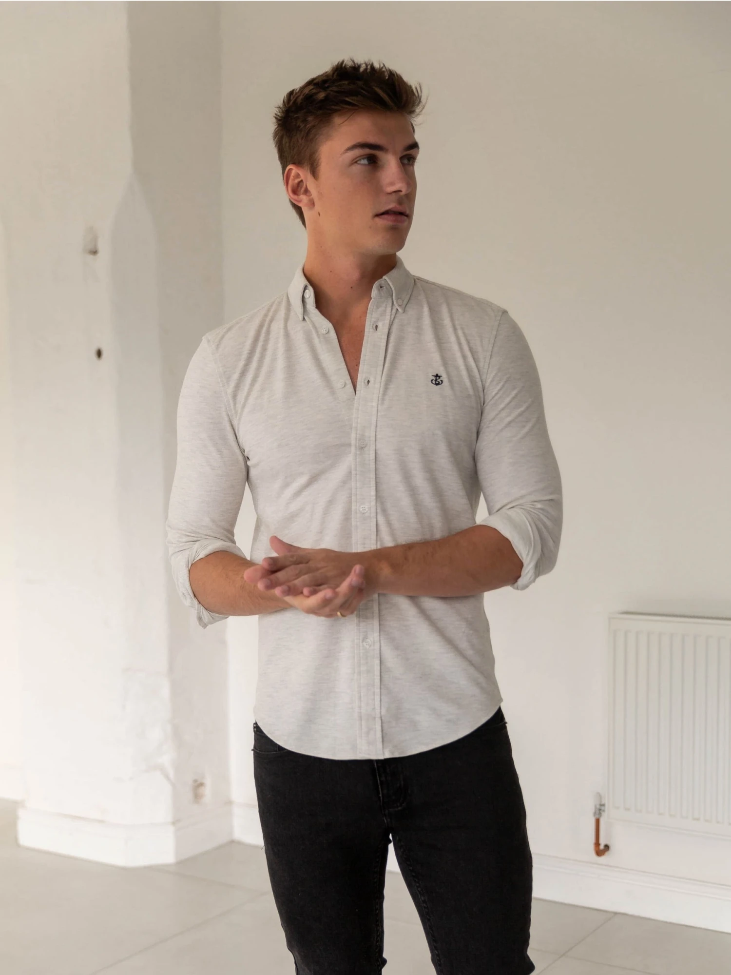 Arlo Soft Stretch Shirt - Grey 4 Arlo Soft Stretch Shirt - Grey - Image 2