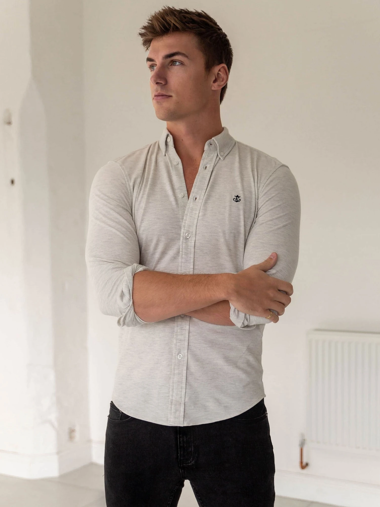 Arlo Soft Stretch Shirt - Grey 3 Arlo Soft Stretch Shirt - Grey