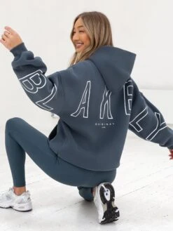 Outline Isabel Oversized Hoodie - Slate Blue -Cheap Clothing Store 20120SlateBlue 06D