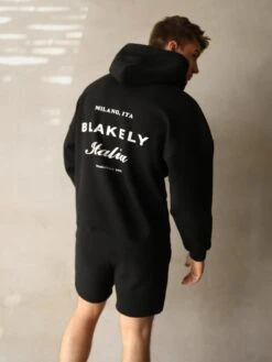 Italia Relaxed Hoodie - Black -Cheap Clothing Store 201MBBlack 01D