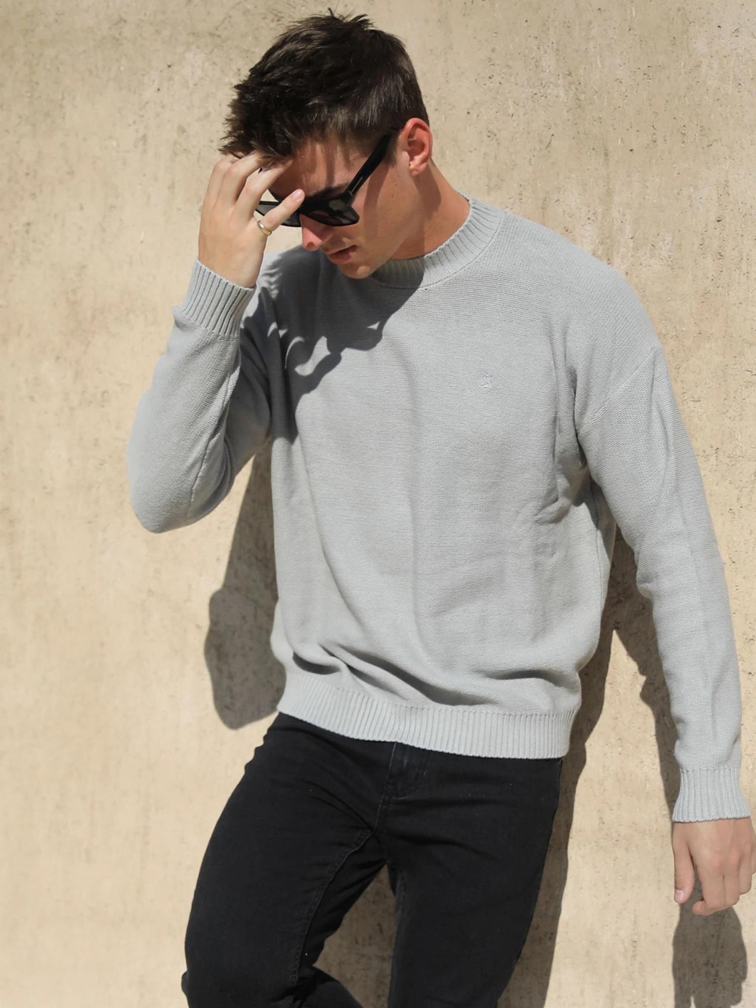 Huxley Knit Jumper - Pale Concrete 3 Huxley Knit Jumper - Pale Concrete
