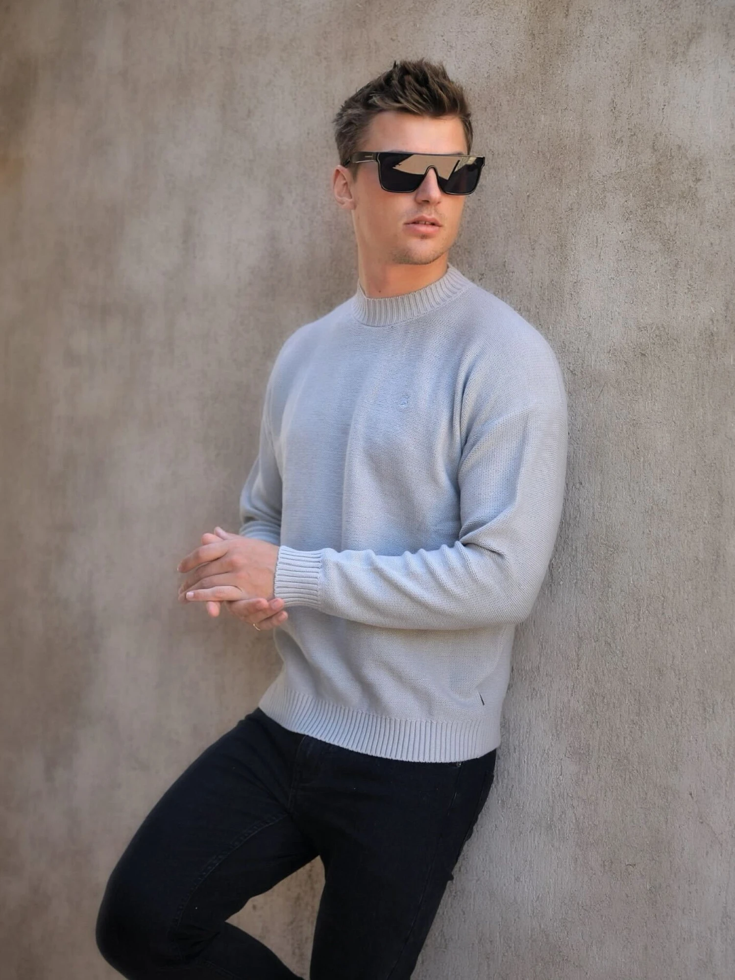 Huxley Knit Jumper - Pale Concrete 4 Huxley Knit Jumper - Pale Concrete - Image 2