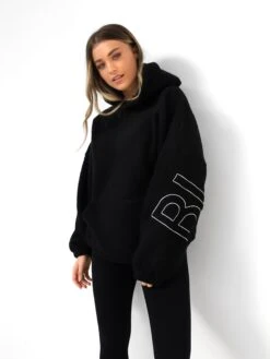 Borg Isabel Oversized Hoodie - Black -Cheap Clothing Store 2035Black 01D