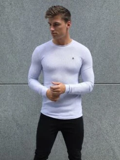 Mason Knit Jumper - Marl White -Cheap Clothing Store 2041AMarlWhite02D