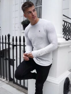 Mason Knit Jumper - Marl White -Cheap Clothing Store 2041WhiteMarlD LEAD