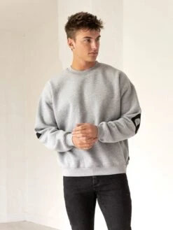 Idris Oversized Jumper - Marl Grey -Cheap Clothing Store 2046AGreyMarl 04D
