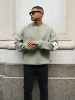 Idris Oversized Jumper - Olive -Cheap Clothing Store 2046AOlive 01D