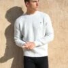 Burford Knit Jumper - Marl White -Cheap Clothing Store 2075 MARLWHITE NEWLEAD