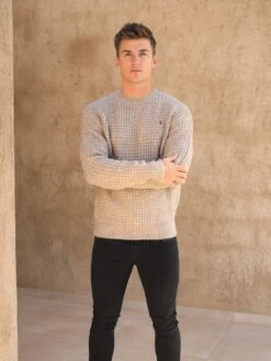 Burford Knit Jumper - Light Brown -Cheap Clothing Store 2075LightBrown 04D