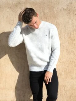 Burford Knit Jumper - Marl White 11 Burford Knit Jumper - Marl White -Cheap Clothing Store 2075MarlWhite 01D