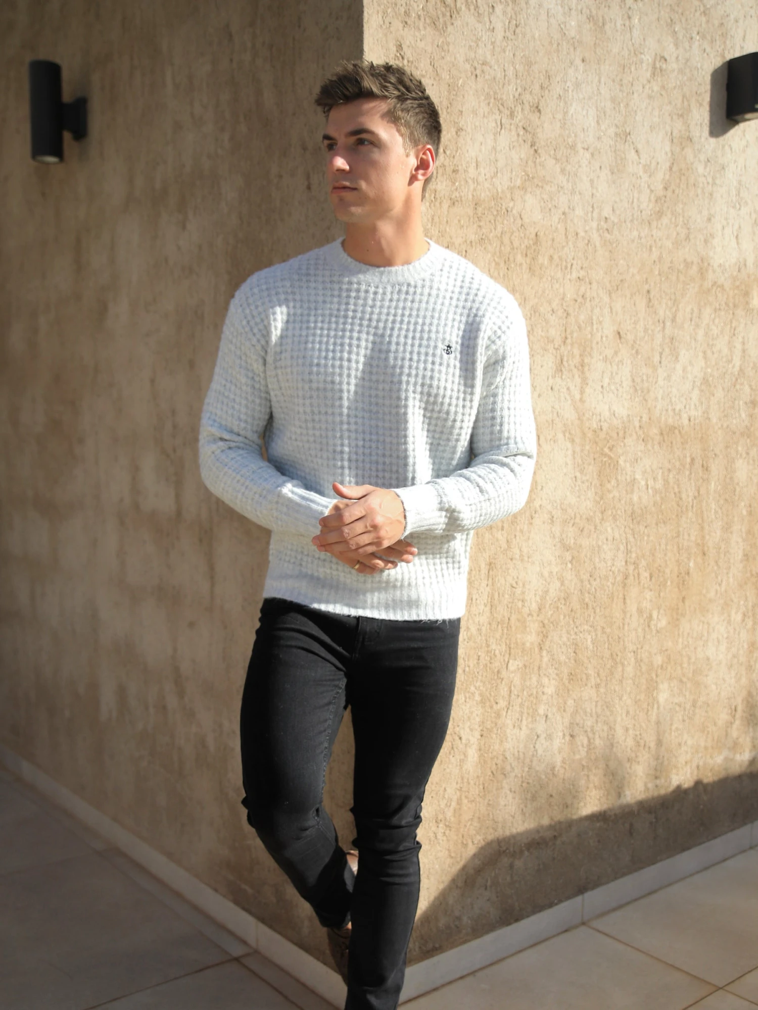 Burford Knit Jumper - Marl White 4 Burford Knit Jumper - Marl White - Image 2