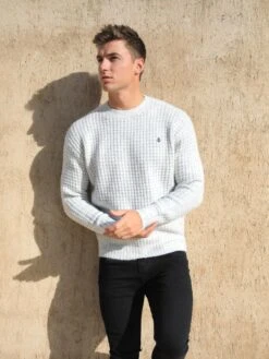 Burford Knit Jumper - Marl White 10 Burford Knit Jumper - Marl White -Cheap Clothing Store 2075MarlWhite 05D