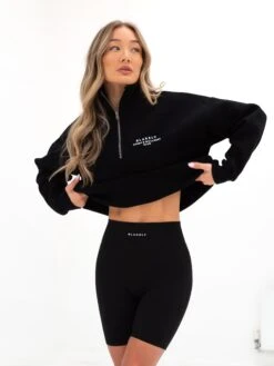 Ultimate 1/4 Zip Jumper - Black -Cheap Clothing Store 218GBLACK 05D