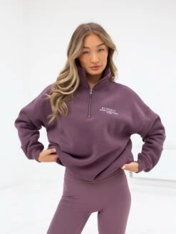 Ultimate 1/4 Zip Jumper - Light Plum -Cheap Clothing Store 218GPLUM05