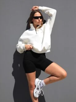 Studio 1/4 Zip Jumper - Ivory 12 Studio 1/4 Zip Jumper - Ivory -Cheap Clothing Store 218LAIvory08D