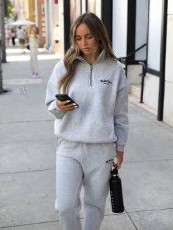 Heritage 1/4 Zip Jumper - Marl Grey -Cheap Clothing Store 219VWMarlGrey 03D