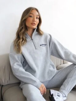 Heritage 1/4 Zip Jumper - Marl Grey -Cheap Clothing Store 219VWMarlGrey 08D