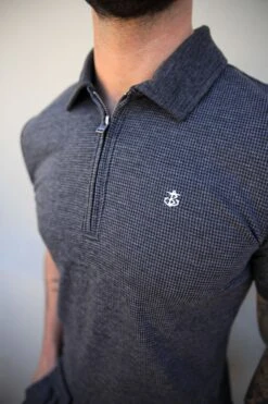 Midar Check Polo - Dark Grey -Cheap Clothing Store 2208Charcoal5