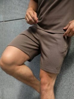 Toulon Textured Shorts - Brown -Cheap Clothing Store 2210BROWND 2