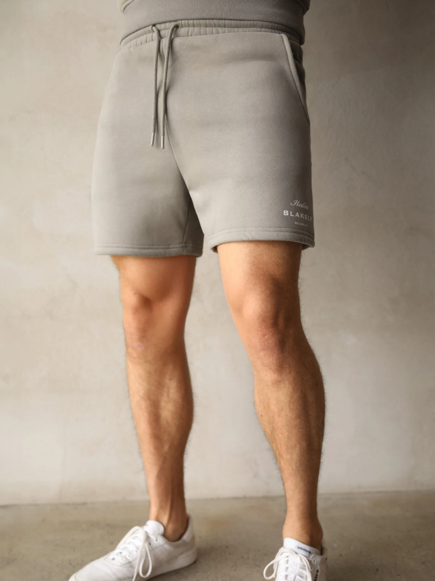 Italia Relaxed Jogger Shorts - Stone Grey 4 Italia Relaxed Jogger Shorts - Stone Grey - Image 2